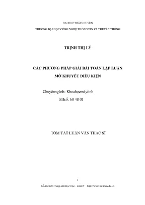 Phương Pháp Giải Bài Toán Lập Luận Mờ Khuyết Điều Kiện