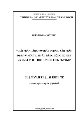 Giải pháp phát triển sản phẩm dịch vụ mới tại Thái Nguyên