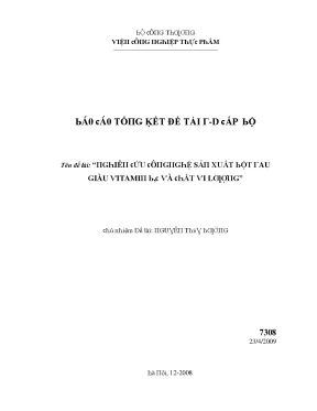 Nghiên Cứu Về Vitamin B1: Tác Động Đến Sức Khỏe Con Người
