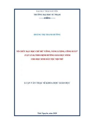 Tổ Chức Dạy Học STEM Trong Vật Lý 10 Cho Học Sinh Dân 
