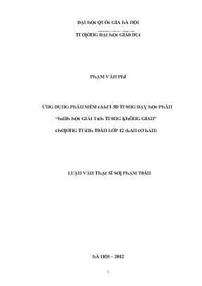 Nghiên Cứu Ứng Dụng Phần Mềm 3D Trong Giảng Dạy Tại Đại