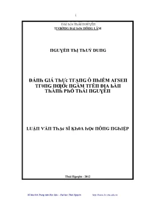 Nghiên cứu ô nhiễm arsen trong môi trường tại Thái Nguyên
