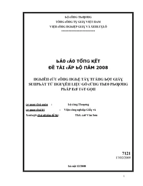 Nghiên cứu và Phân tích Kết quả Đề tài 2008
