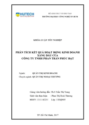 Phân Tích Kết Quả Kinh Doanh Xăng Dầu Tại Công Ty TNHH
