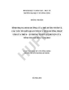 Tình Trạng Dinh Dưỡng Trẻ Dưới 5 Tuổi và Yếu Tố Liên