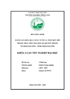 Đánh Giá Hiệu Quả Chăn Nuôi Gà Thịt Tại Xã Quyết Thắng,