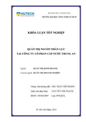 Quản Trị Nguồn Nhân Lực Tại Công Ty Cổ Phần Cấp Nước