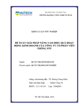 Giải pháp nâng cao hiệu quả kinh doanh cho Công ty Cổ