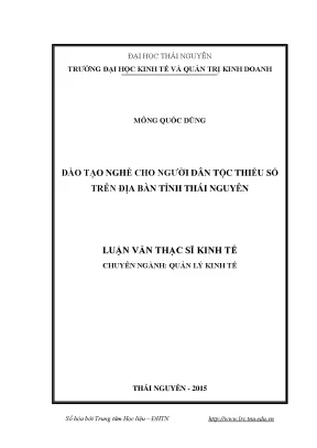 Đào Tạo Nghề Cho Người Dân Tộc Thiểu Số Tại Thái Nguyên