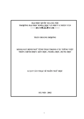 Khảo Sát Định Ngữ Tình Thái Trong Câu Tiếng Việt