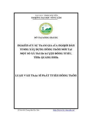 Nghiên cứu sự tham gia của người dân trong dự án phát 