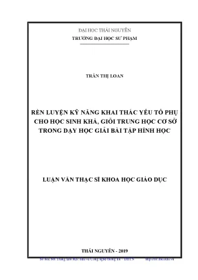 Rèn Luyện Kỹ Năng Khai Thác Yếu Tố Phụ Trong Dạy Học