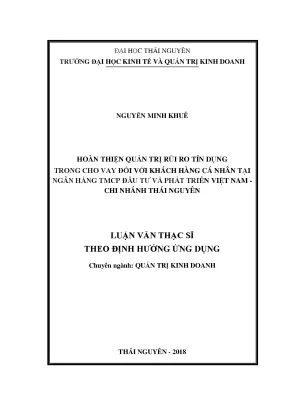 Quản Trị Rủi Ro Tín Dụng Trong Cho Vay Khách Hàng Cá