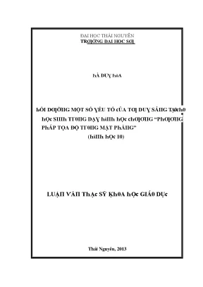 Nghiên cứu yếu tố ảnh hưởng đến tư duy sáng tạo trong