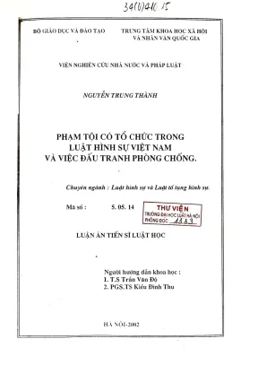 Phạm Tội Có Tổ Chức Trong Luật Hình Sự Việt Nam: Thực 
