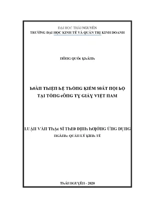 Quản lý hệ thống kiểm soát nội bộ tại Trường Đại học