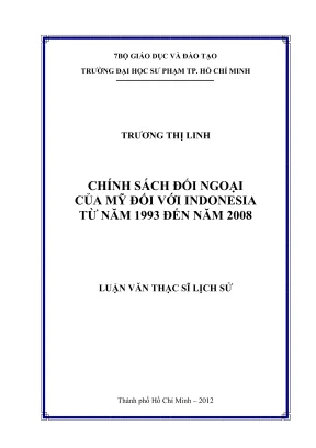 Chính Sách Đối Ngoại Của Mỹ Đối Với Indonesia (1993-2008)