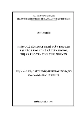 Nâng Cao Hiệu Quả Sản Xuất Nghề Mây Tre Đan Tại Xã Tiên