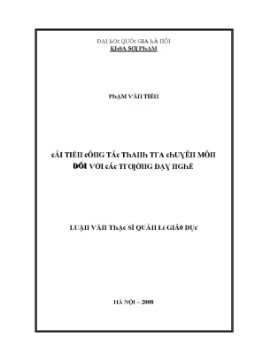 Cải Tiến Công Tác Thanh Tra Chuyên Môn Tại Các Trường 