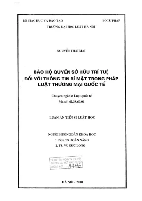 Bảo vệ quyền sở hữu trí tuệ đối với thông tin bí mật