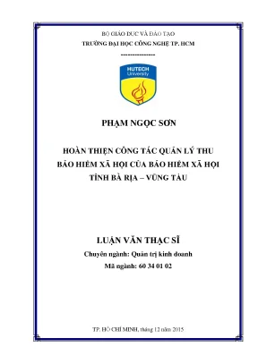 Hoàn thiện quản lý thu bảo hiểm xã hội tại Bà Rịa - Vũng Tàu