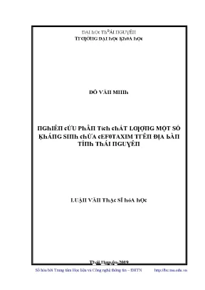 Nghiên cứu về ảnh hưởng của EF0TAXIM trong điều trị tại