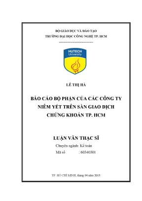 Báo cáo bộ phận các công ty niêm yết trên Sàn giao dịch