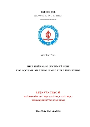Phát Triển Năng Lực Nói và Nghe cho Học Sinh Lớp 2 theo