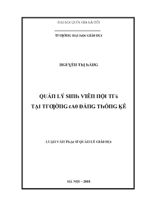 Quản Lý Sinh Viên Nội Trú Tại Trường Cao Đẳng Thống Kê