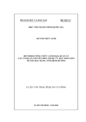 Bổ Nhiệm Công Chức Lãnh Đạo Tại Huyện Bàu Bàng, Bình Dương