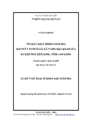 Quản lý giáo dục cho trẻ 5 tuổi tại xã Vũ Nguyên