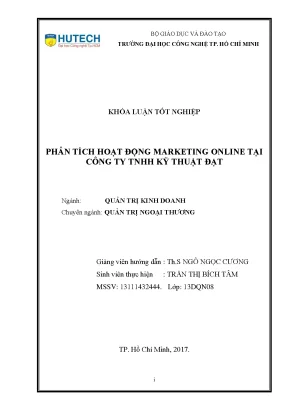 Phân Tích Hoạt Động Marketing Online Tại Công Ty TNHH Kỹ