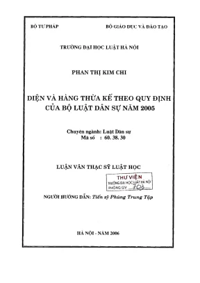 Nghiên Cứu Về Diện và Hàng Thừa Kế Theo Bộ Luật Dân Sự 2005