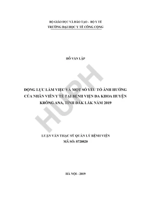Động Lực Làm Việc Của Nhân Viên Y Tế Tại Bệnh Viện Đa