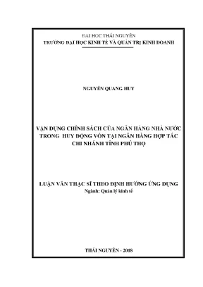 Vận Dụng Chính Sách Ngân Hàng Nhà Nước Trong Huy Động