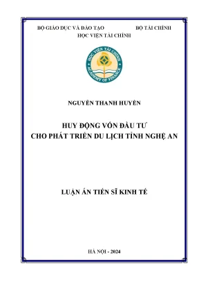 Huy động vốn đầu tư cho phát triển du lịch tỉnh Nghệ An