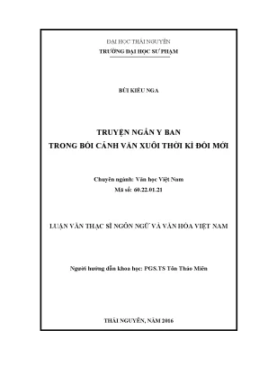 Nghiên Cứu Truyện Ngắn Y Ban Trong Bối Cảnh Văn Xuôi