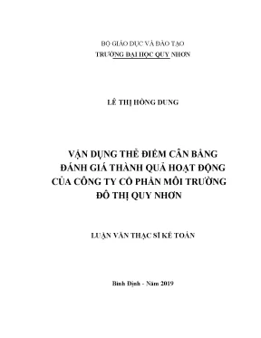 Vận Dụng Thẻ Điểm Cân Bằng Đánh Giá Hoạt Động Công Ty Cổ