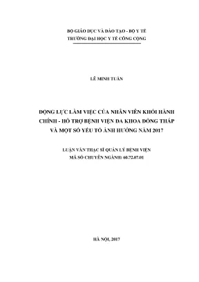 Động Lực Làm Việc Của Nhân Viên Hành Chính Tại Bệnh Viện