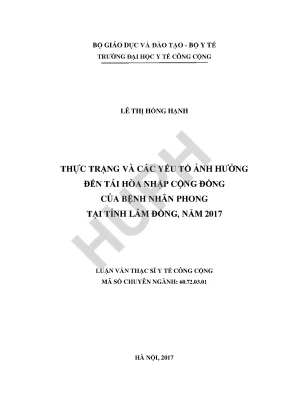 Nghiên cứu về Tái hòa nhập cộng đồng cho bệnh nhân phong