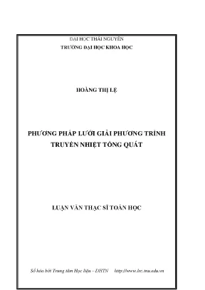 Phương Pháp Lưới Giải Phương Trình Truyền Nhiệt Tổng Quát