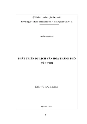 Phát Triển Du Lịch Văn Hóa Tại Thành Phố Cần Thơ