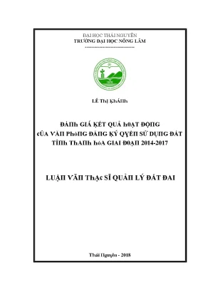 Kết Quả Hoạt Động Quản Lý Đất Đai Tỉnh Thái Nguyên