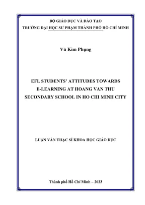 Thái độ của học sinh EFL đối với học trực tuyến tại 