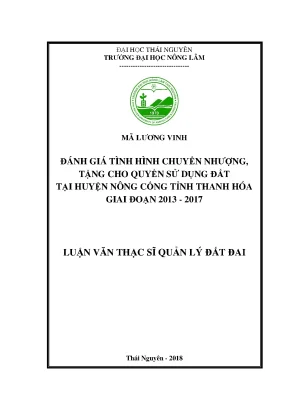 Đánh Giá Chuyển Nhượng Quyền Sử Dụng Đất Tại Huyện Nông