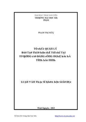 Quản lý đào tạo tại Trường Đại học Sư phạm Thái Nguyên