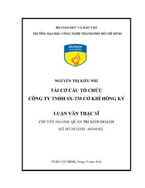 Tái Cơ Cấu Tổ Chức Công Ty TNHH Sản Xuất Thương Mại Cơ