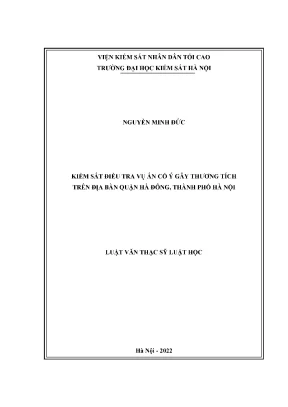 Luận văn Kiểm sát điều tra án cố ý gây thương tích ở Hà Đông
