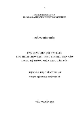 Ứng Dụng Biến Đổi Wavelet Trong Trích Chọn Đặc Trưng Tín