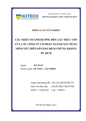 Nhân Tố Ảnh Hưởng Đến Cấu Trúc Vốn Các Công Ty Cổ Phần